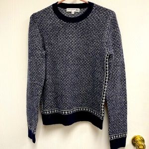 Uniqlo crewneck sweater cozy soft knit wool blend navy blue XS
